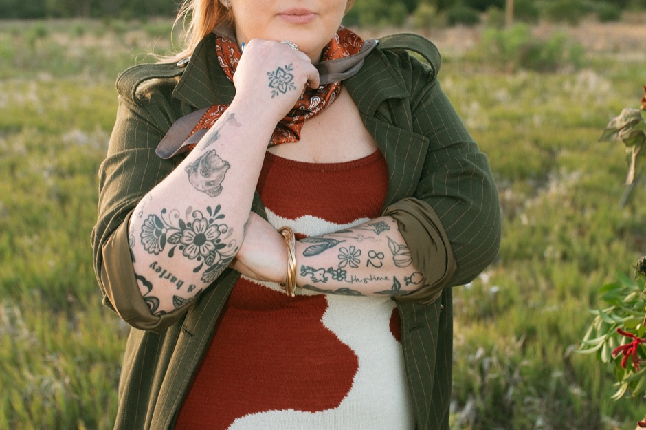 Molly Engels in a field